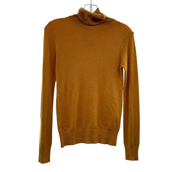 Debut Turtleneck Sweater Women's Size Small Yellow Long Sleeve Lightweight - Picture 1 of 9
